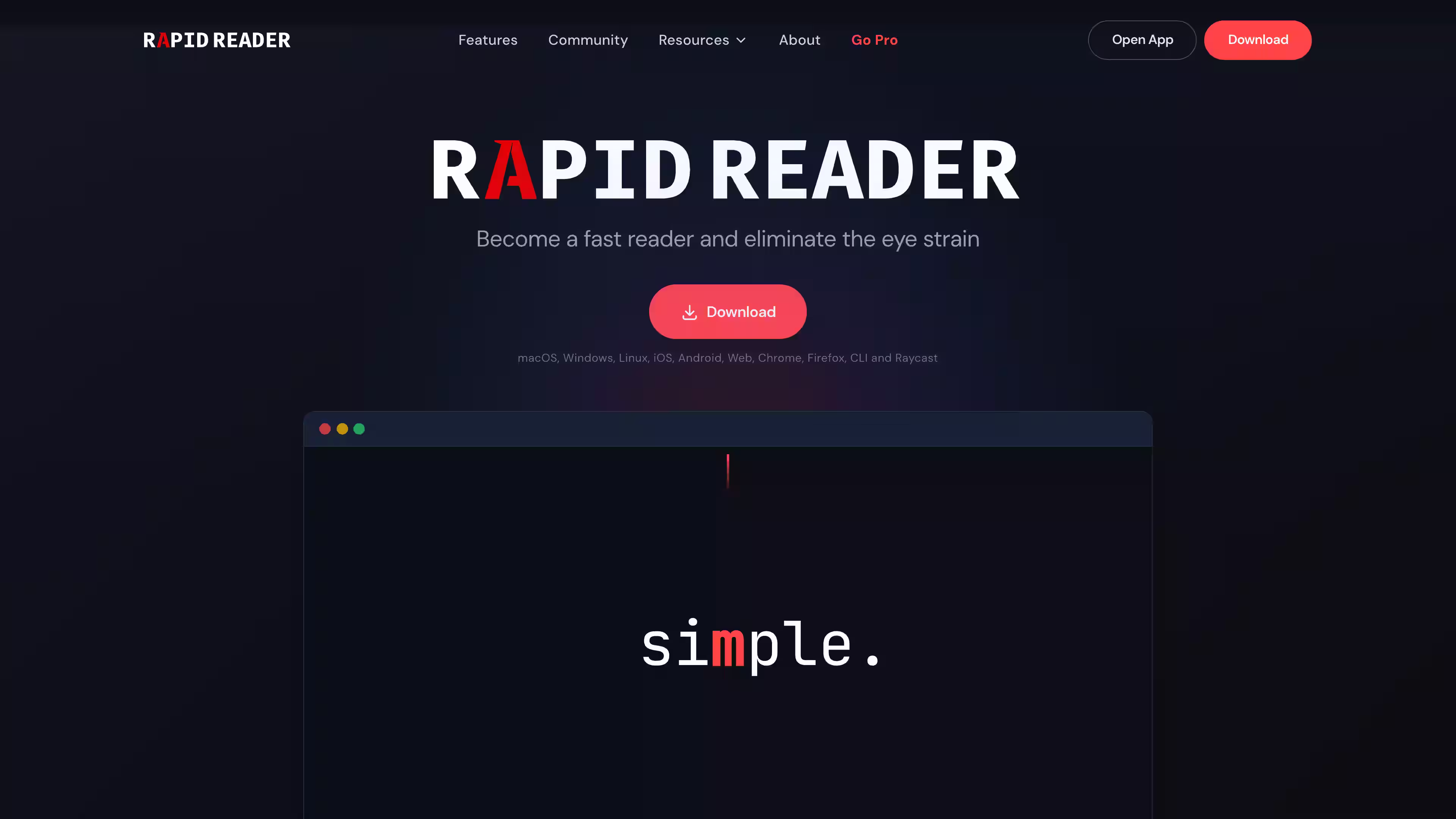 Rapid Reader — Become a fast reader and eliminate eye strain