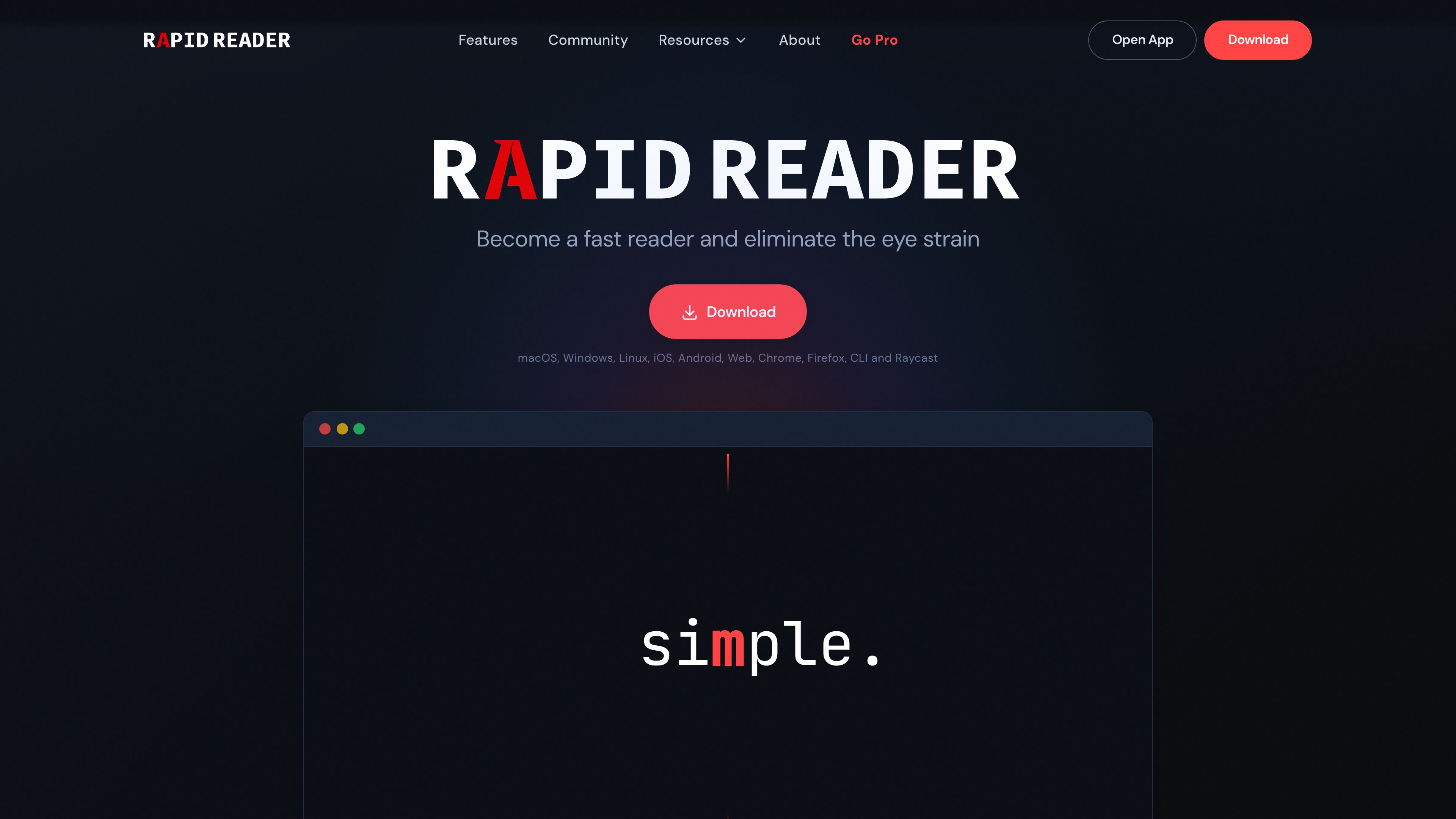 Rapid Reader — Become a fast reader and eliminate eye strain